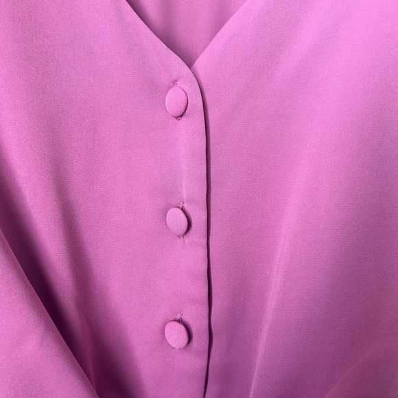 BloomChic Buttoned Tie-Front Midi Dress in Pink - Picture 3 of 8